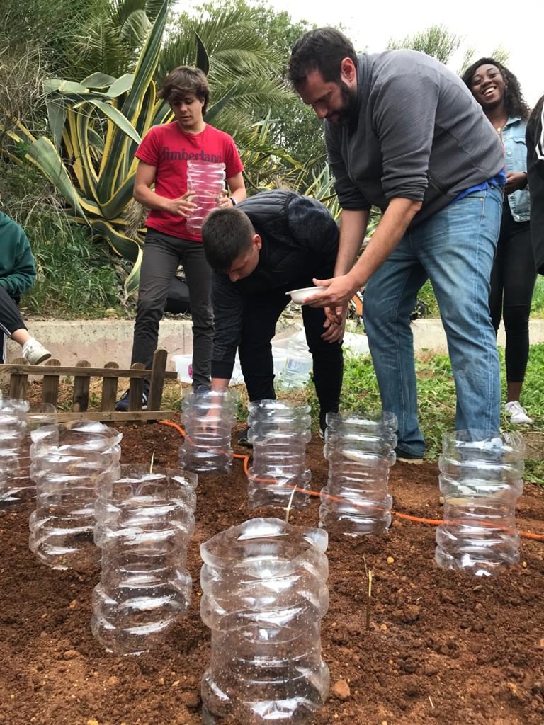 El proyecto ha arrancado esta mañana con la fase de experimentación, donde los estudiantes de 4º de ESO y 1º de Bachillerato que participan en el proyecto han sembrado semillas de zanahorias en el huerto.